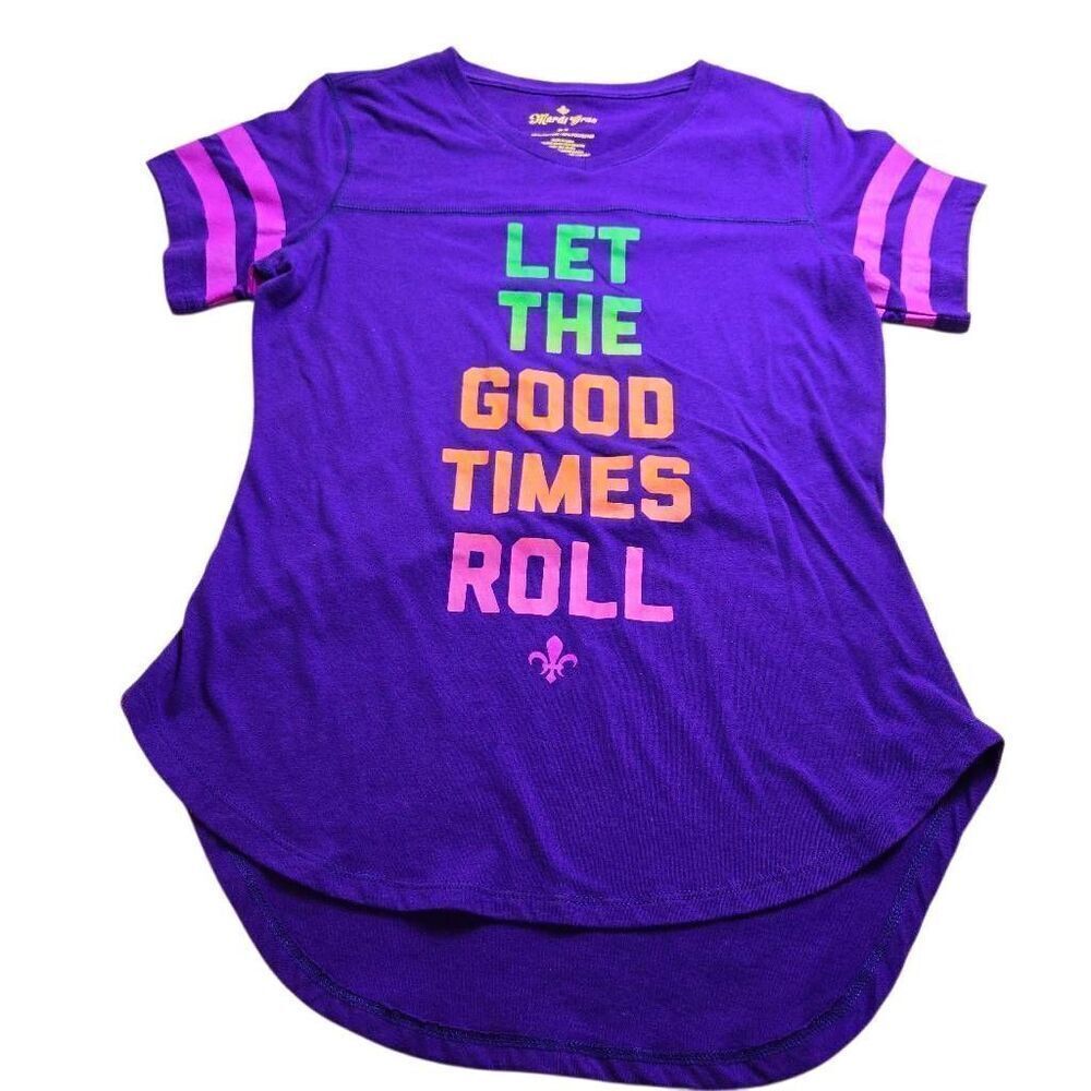 Mardi Gras shirt short sleeve, Let the good times roll M